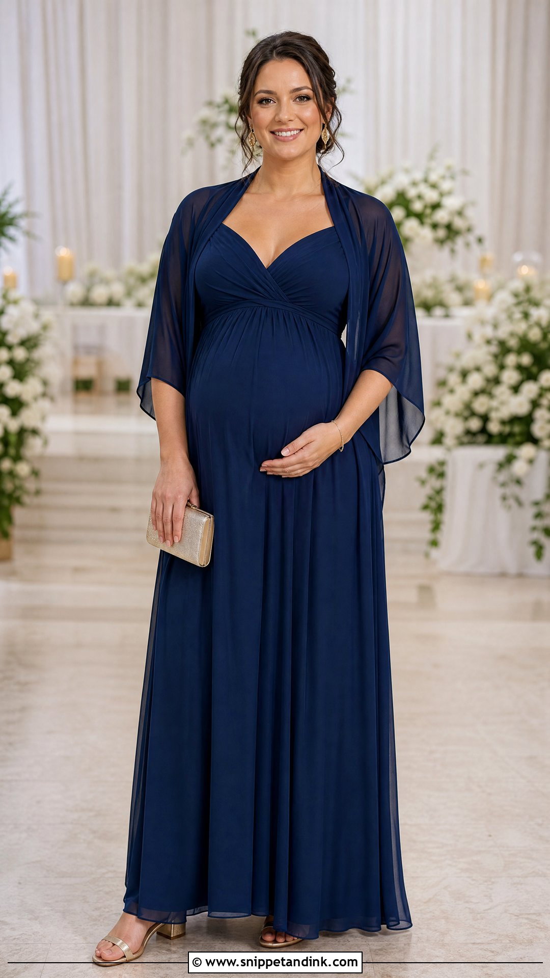 Formal Wedding Maternity Empire Waist Gown Outfit - Snippet and Ink - 20 Wedding Formal Ideas