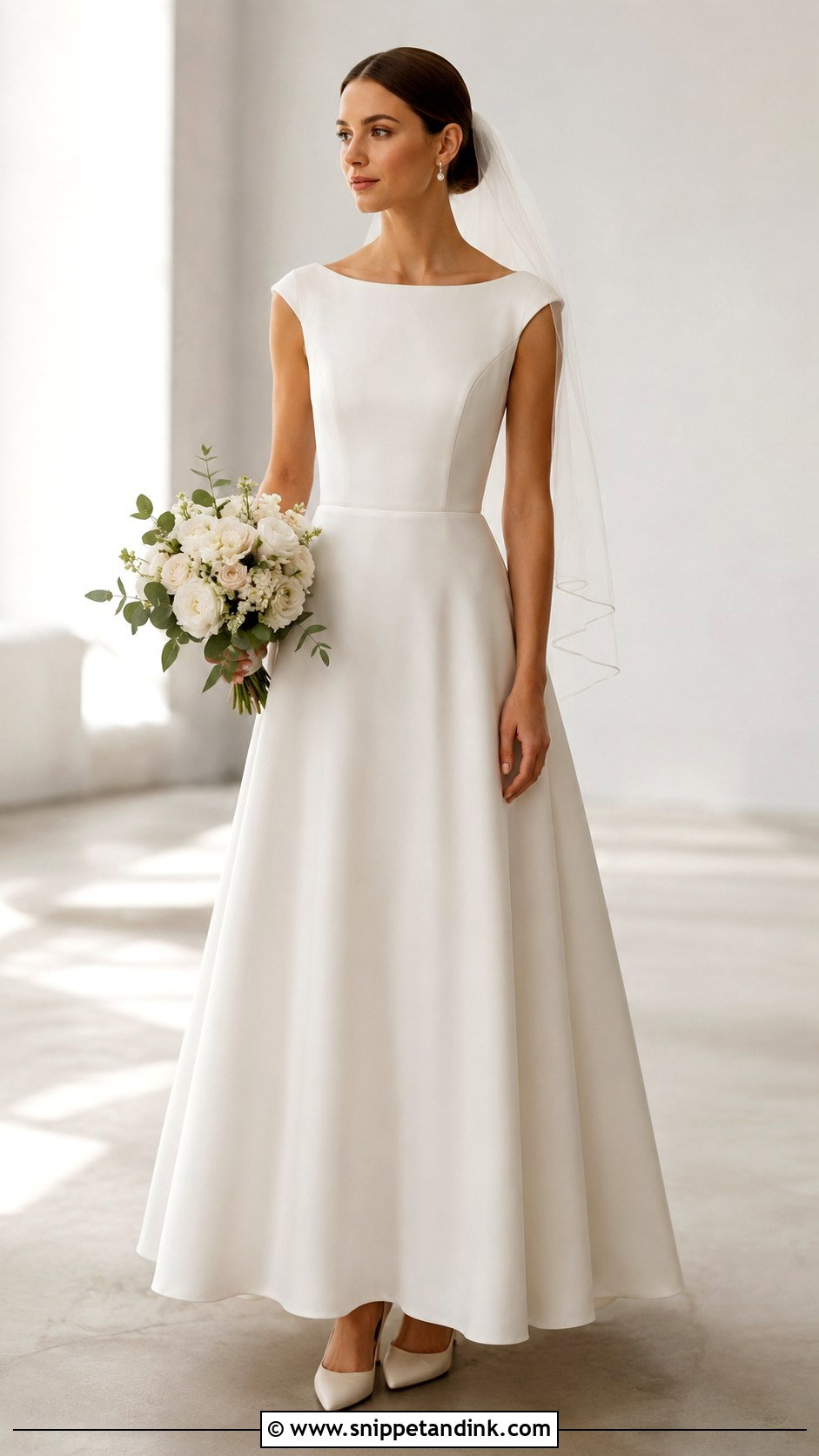 French Bateau Neck Wedding Dress - Snippet and Ink - 30 French Wedding Dress Ideas