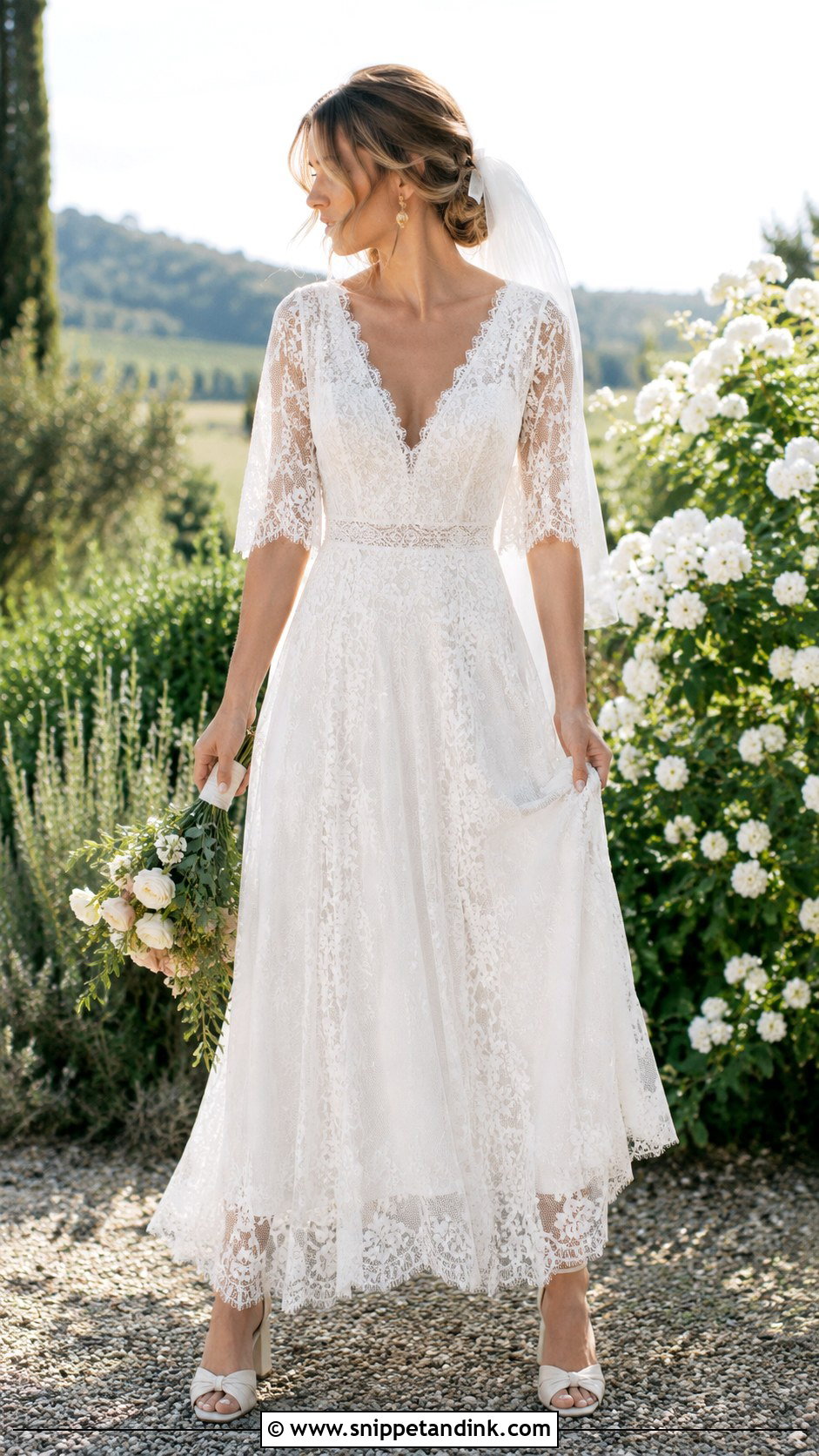 French Boho Lace Wedding Dress - Snippet and Ink - 20 French Style Wedding Dress Ideas