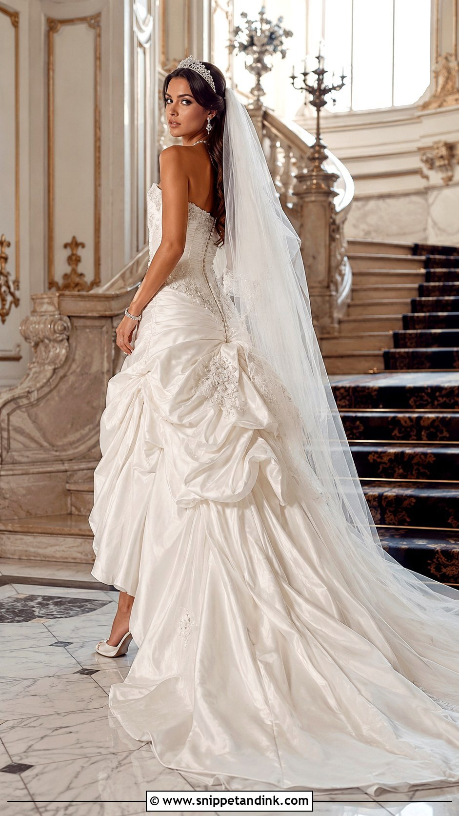 French Bustle Cathedral Train Wedding Dress - Snippet and Ink - 25 French Bustle Wedding Dress Ideas