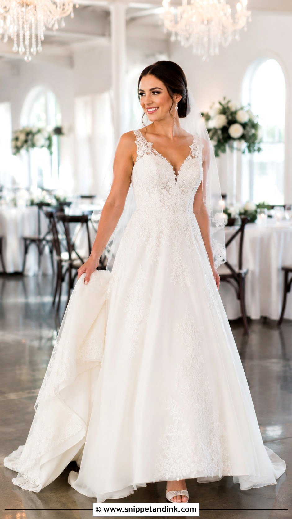 French Bustle Chapel Train Wedding Dress - Snippet and Ink - 25 French Bustle Wedding Dress Ideas