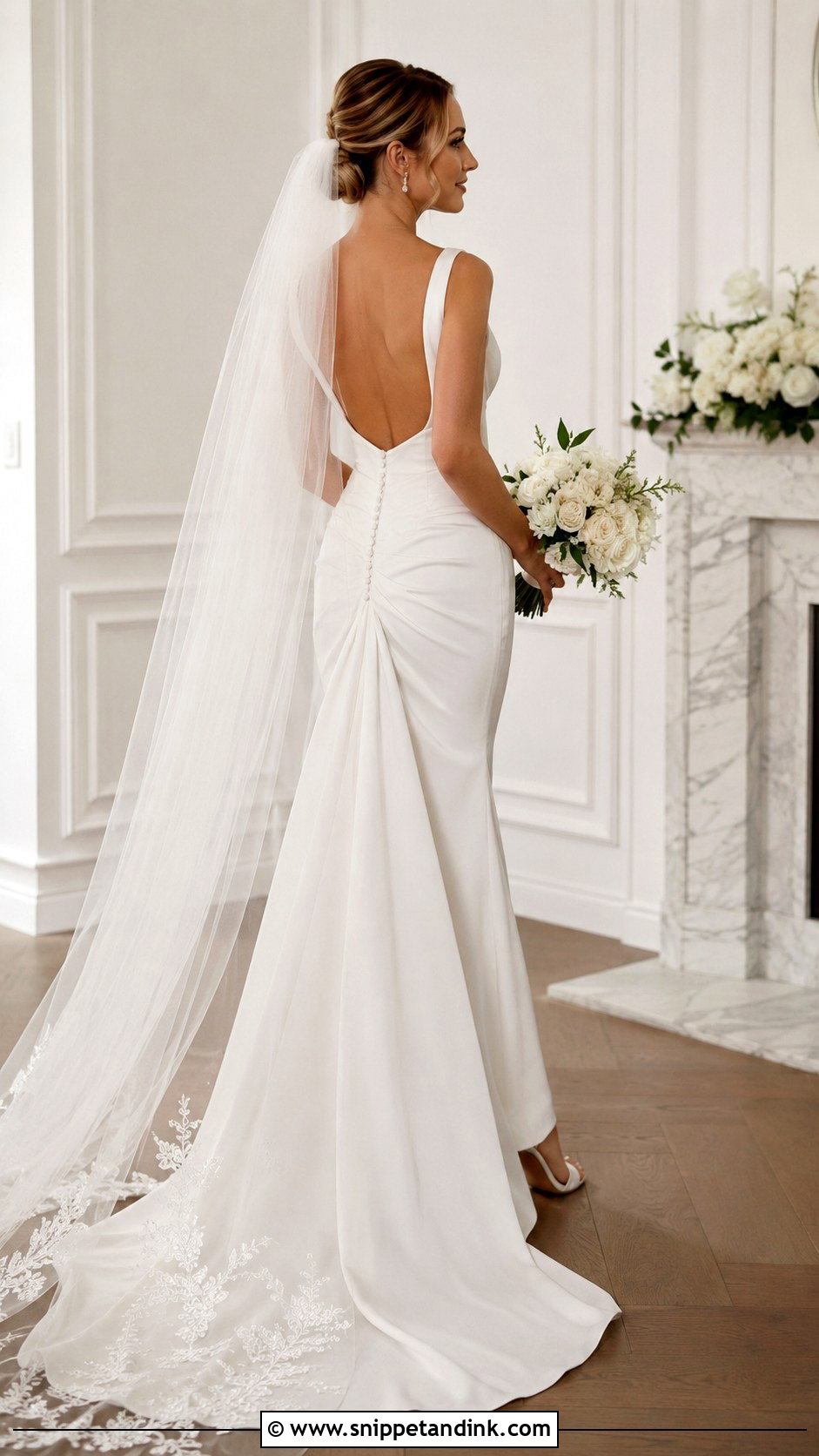 French Bustle Crepe Wedding Dress - Snippet and Ink - 25 French Bustle Wedding Dress Ideas