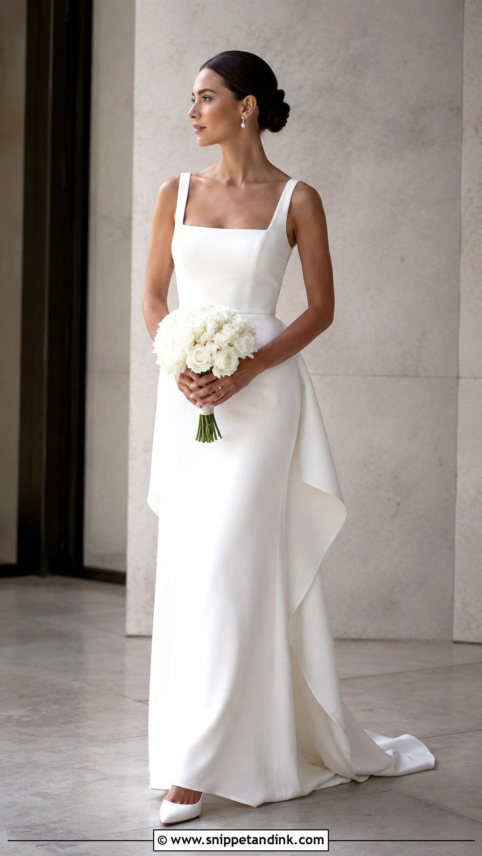 French Bustle Minimal Wedding Dress - Snippet and Ink - 25 French Bustle Wedding Dress Ideas