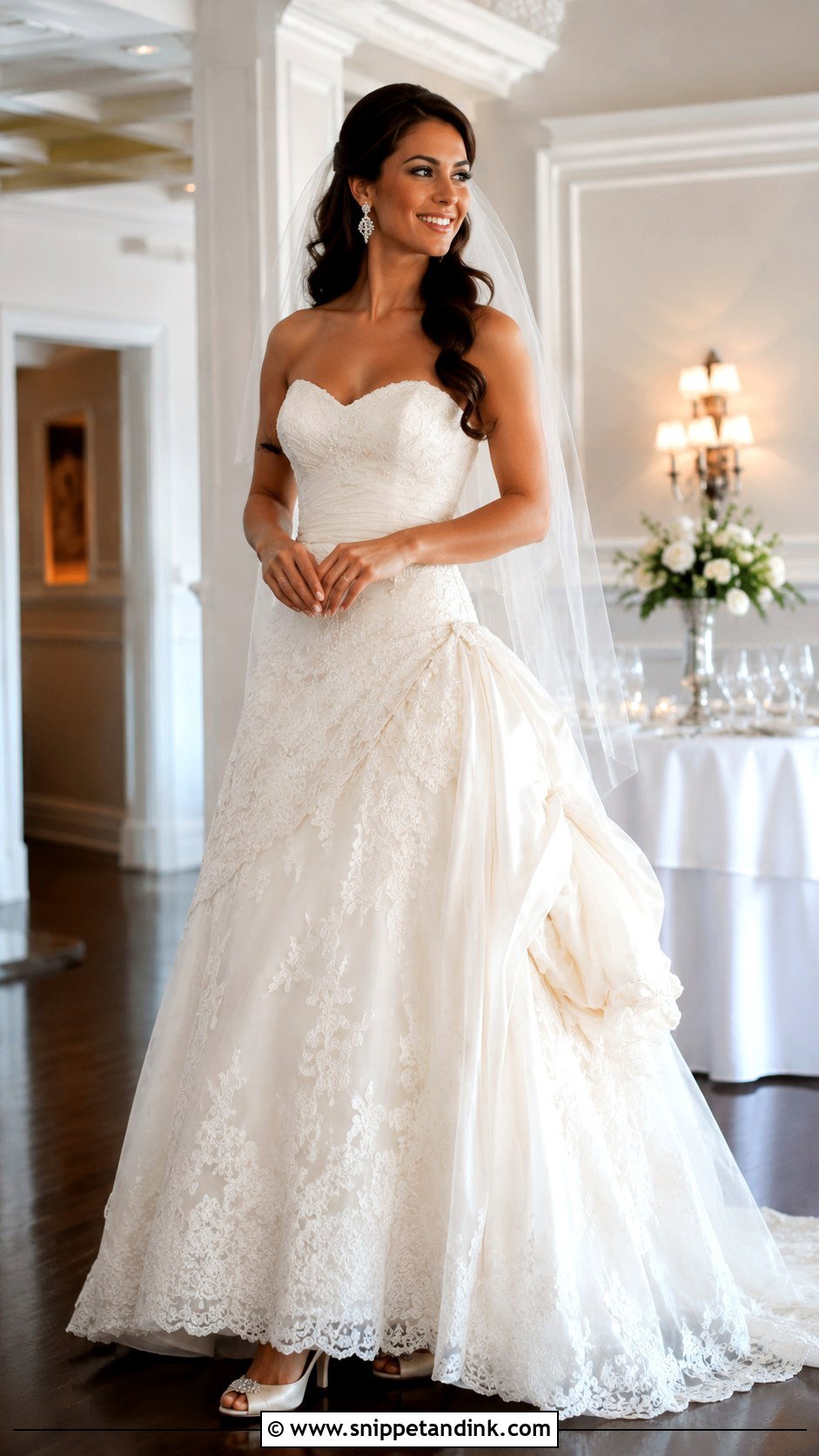 French Bustle Sweetheart Wedding Dress - Snippet and Ink - 25 French Bustle Wedding Dress Ideas