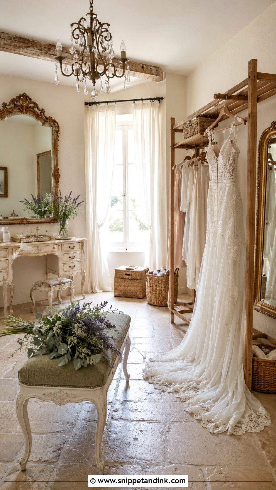 French Country Bridal Dressing Room - Snippet and Ink - 20 Bridal Dressing Room Ideas