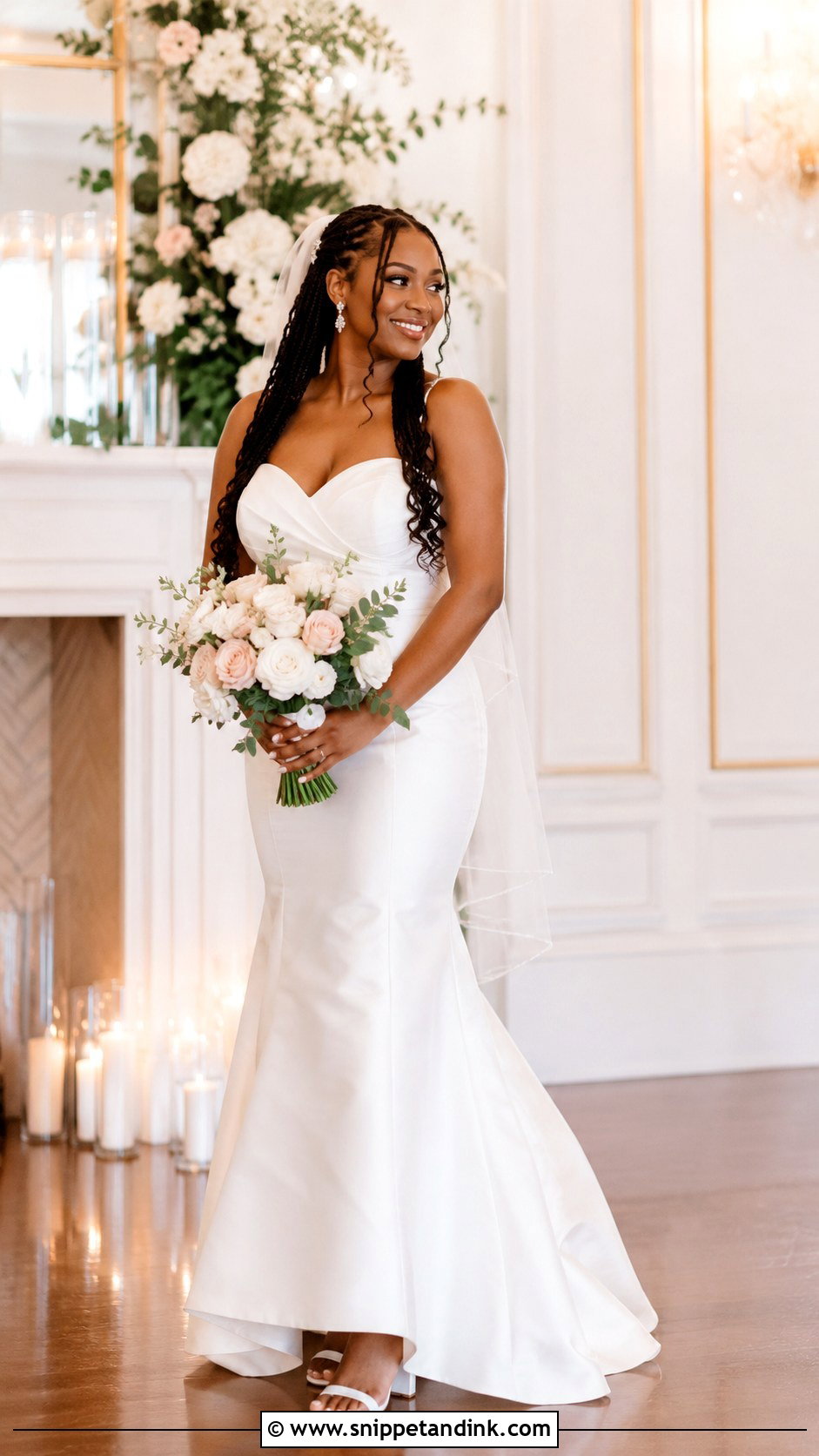 French Curl Braids With Fitted Wedding Dress - Snippet and Ink - 20 Braid Dress Wedding Ideas