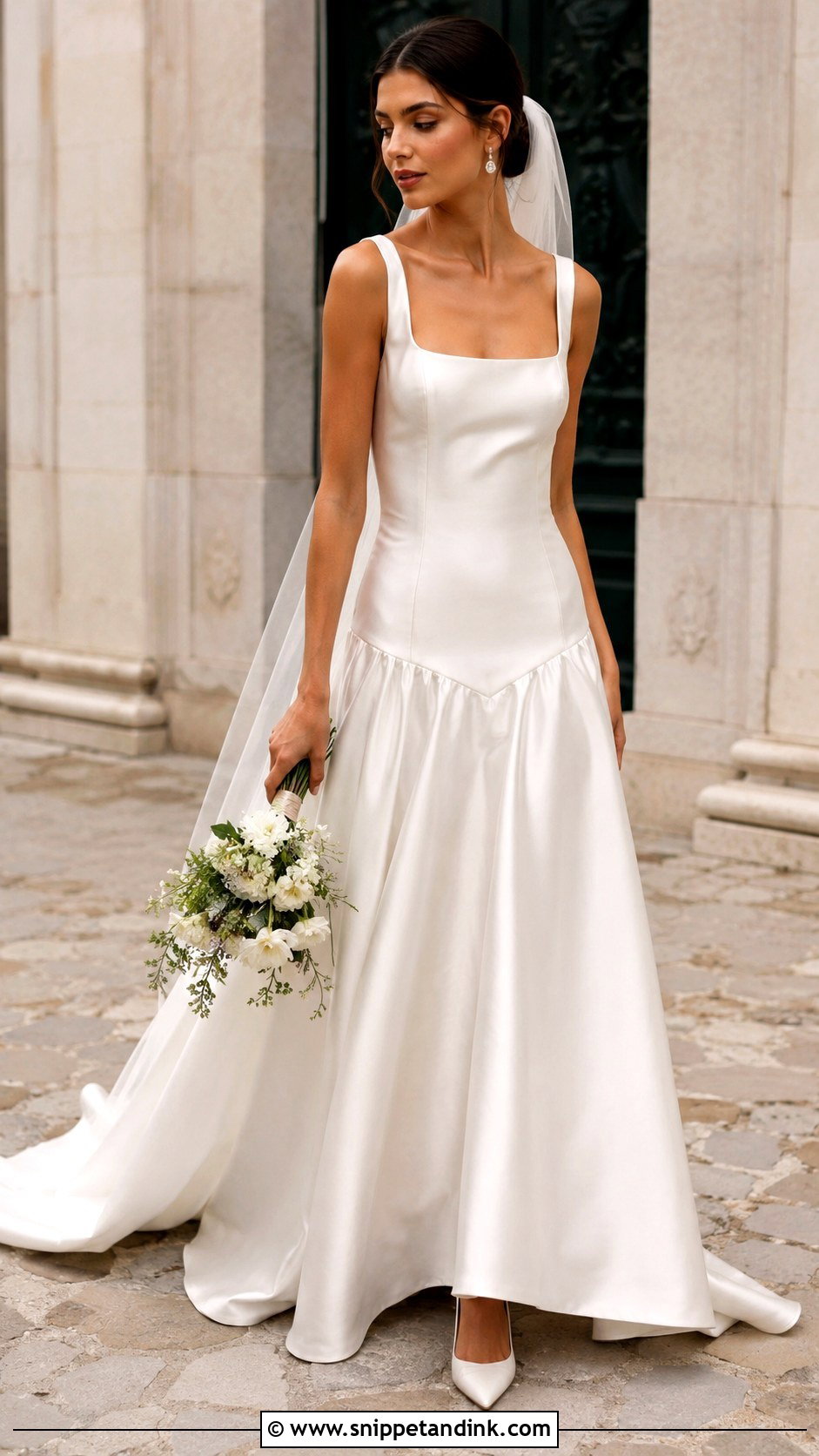 French Drop Waist Wedding Dress - Snippet and Ink - 30 French Wedding Dress Ideas