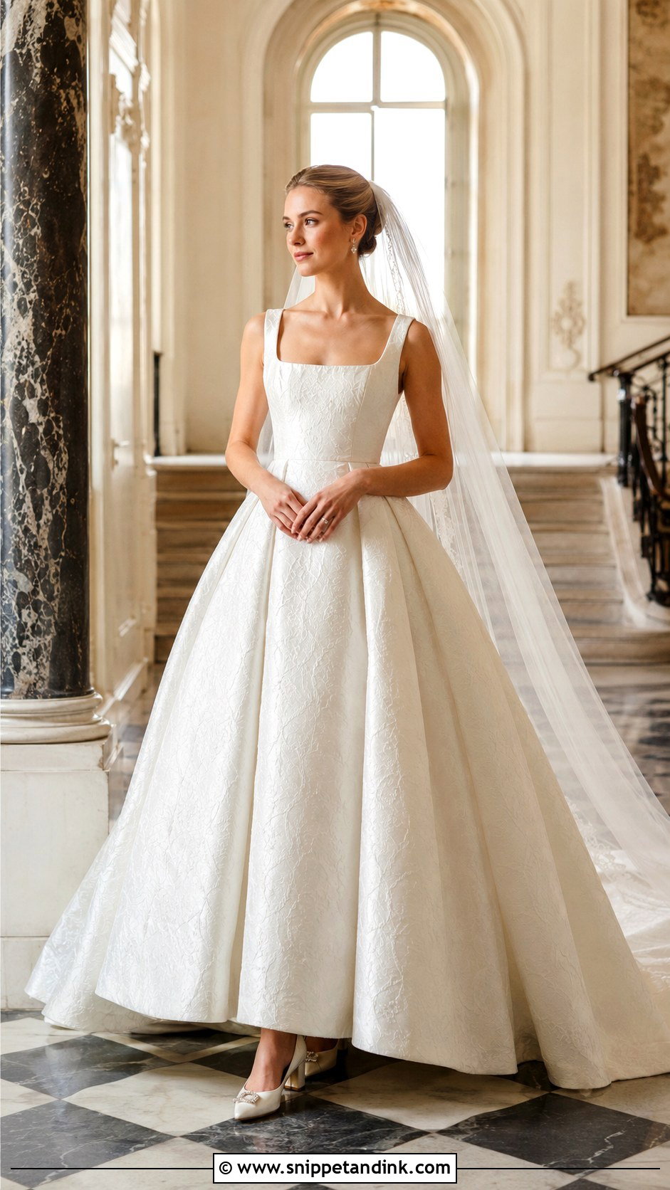 French Jacquard Ball Gown Wedding Dress - Snippet and Ink - 20 French Style Wedding Dress Ideas