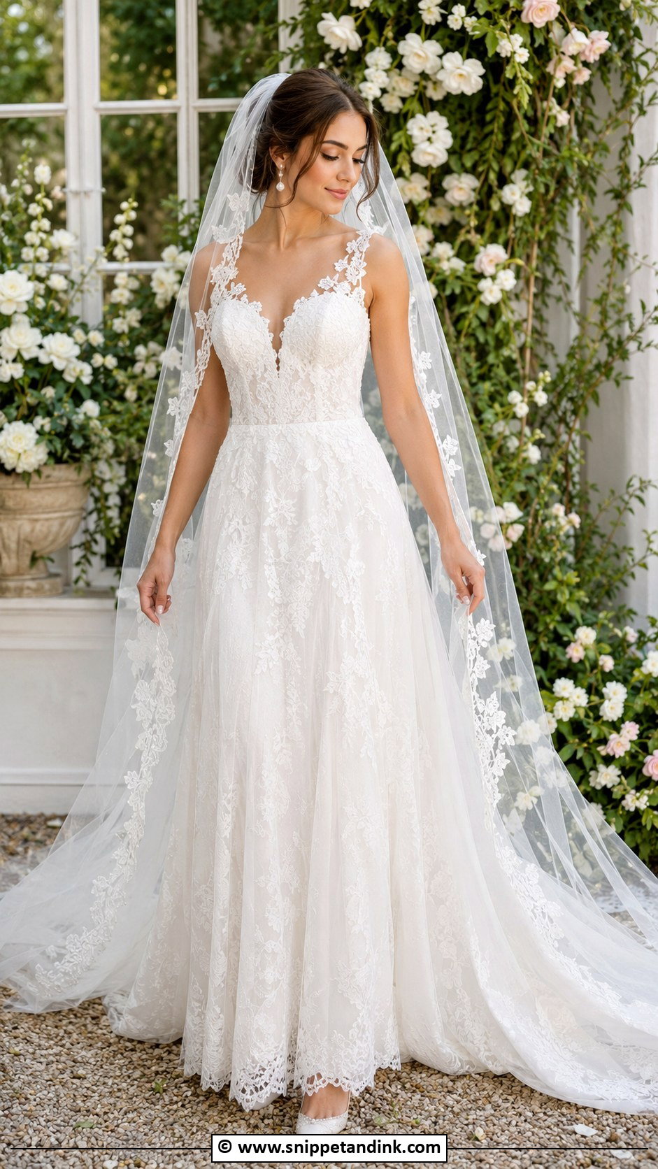 French Lace A Line Wedding Dress - Snippet and Ink - 30 French Lace Wedding Dress Ideas