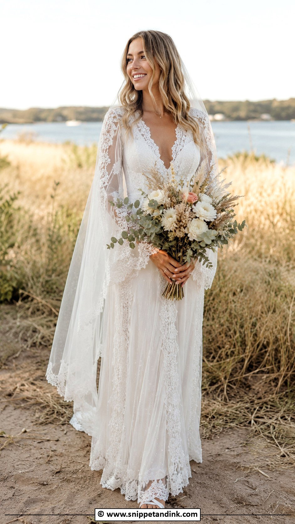 French Lace Boho Wedding Dress - Snippet and Ink - 30 French Lace Wedding Dress Ideas
