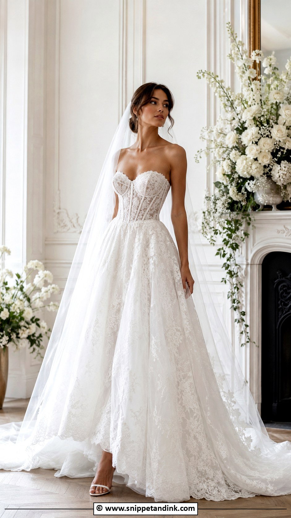 French Lace Corset Wedding Dress - Snippet and Ink - 30 French Lace Wedding Dress Ideas