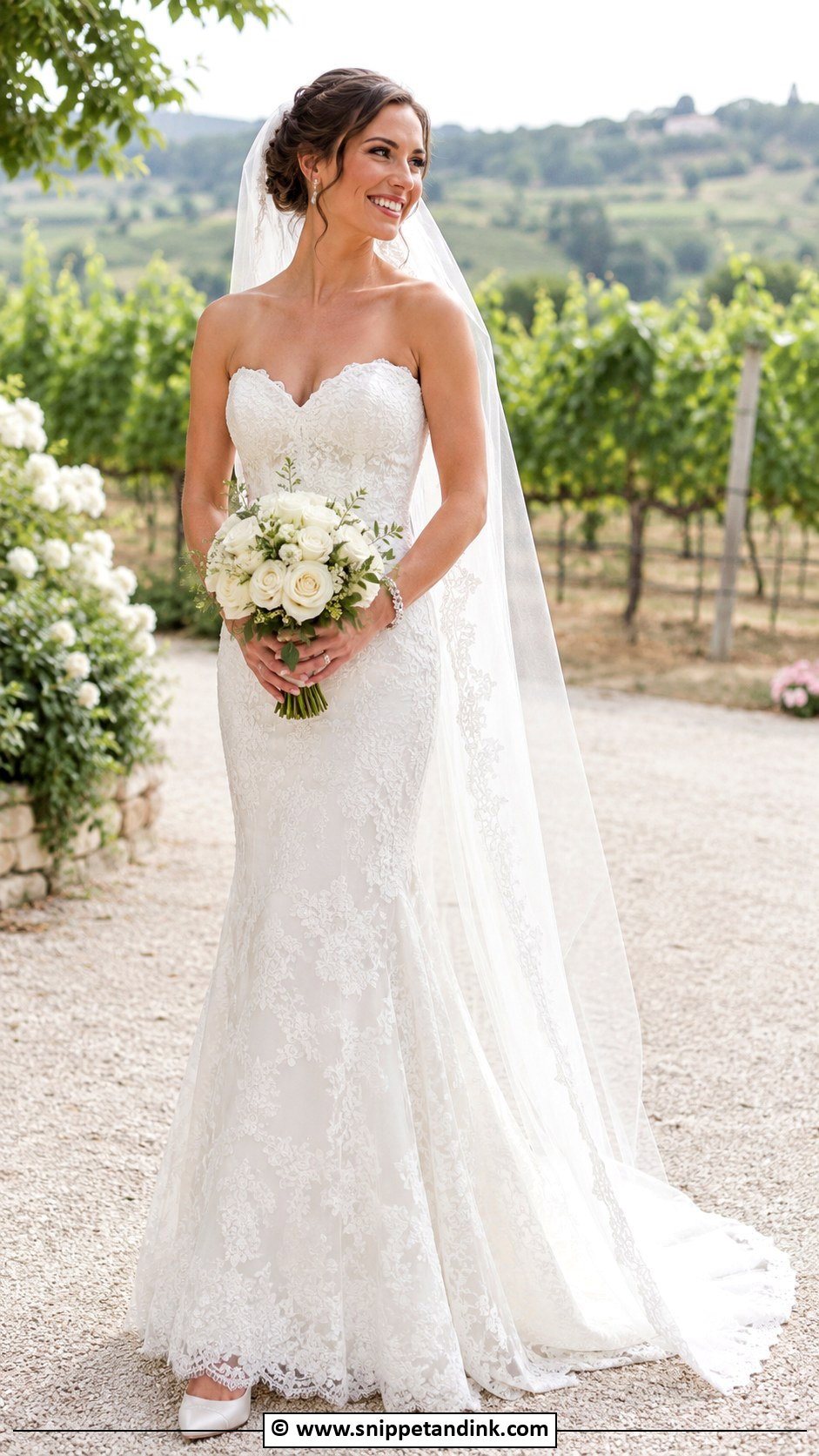 French Lace Fit And Flare Wedding Dress - Snippet and Ink - 30 French Lace Wedding Dress Ideas