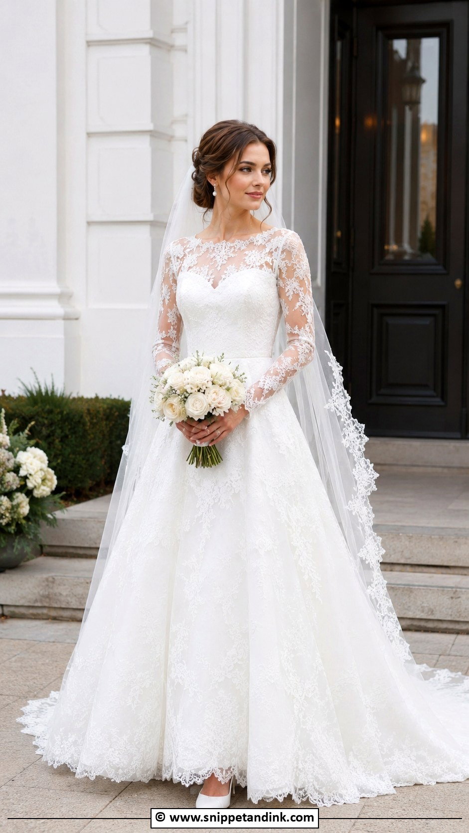 French Lace Long Sleeve Wedding Dress - Snippet and Ink - 30 French Lace Wedding Dress Ideas