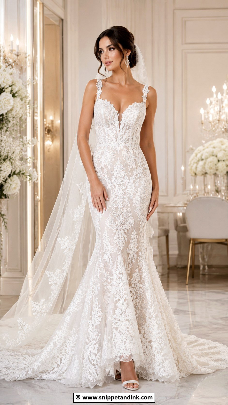 French Lace Mermaid Wedding Dress - Snippet and Ink - 30 French Lace Wedding Dress Ideas