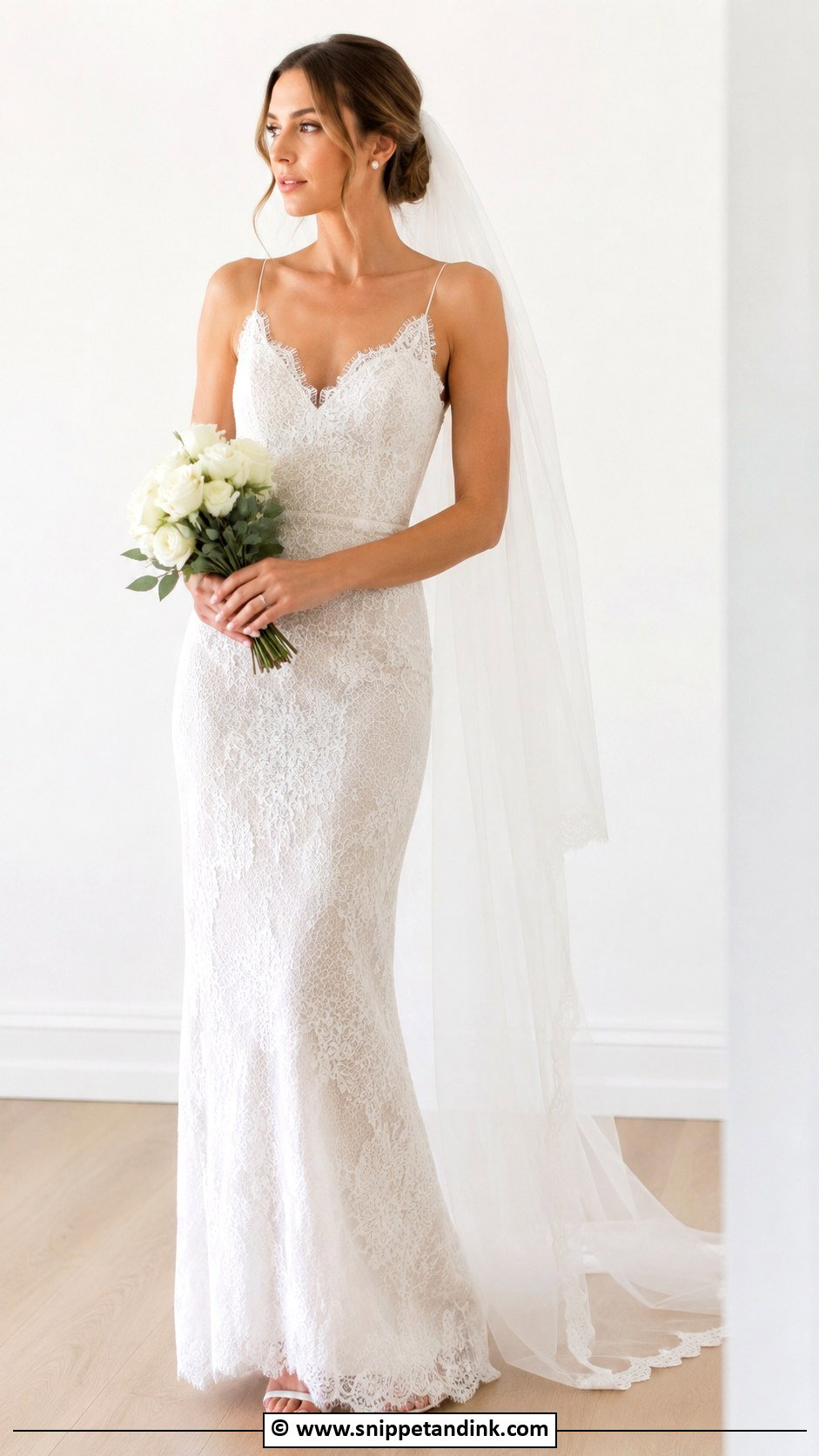 French Lace Sheath Wedding Dress - Snippet and Ink - 30 French Lace Wedding Dress Ideas