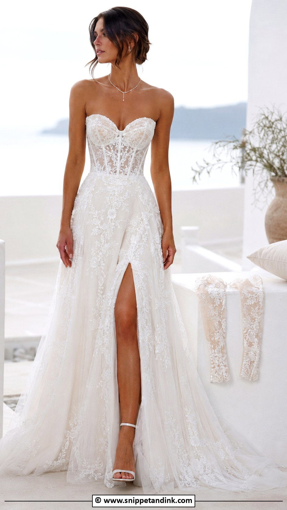 French Lace Strapless Wedding Dress - Snippet and Ink - 30 French Lace Wedding Dress Ideas