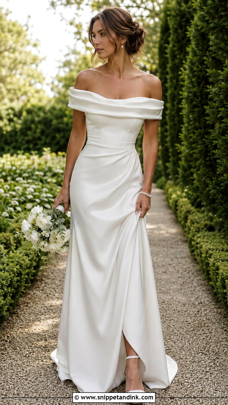 French Off Shoulder Wedding Dress - Snippet and Ink - 30 French Wedding Dress Ideas