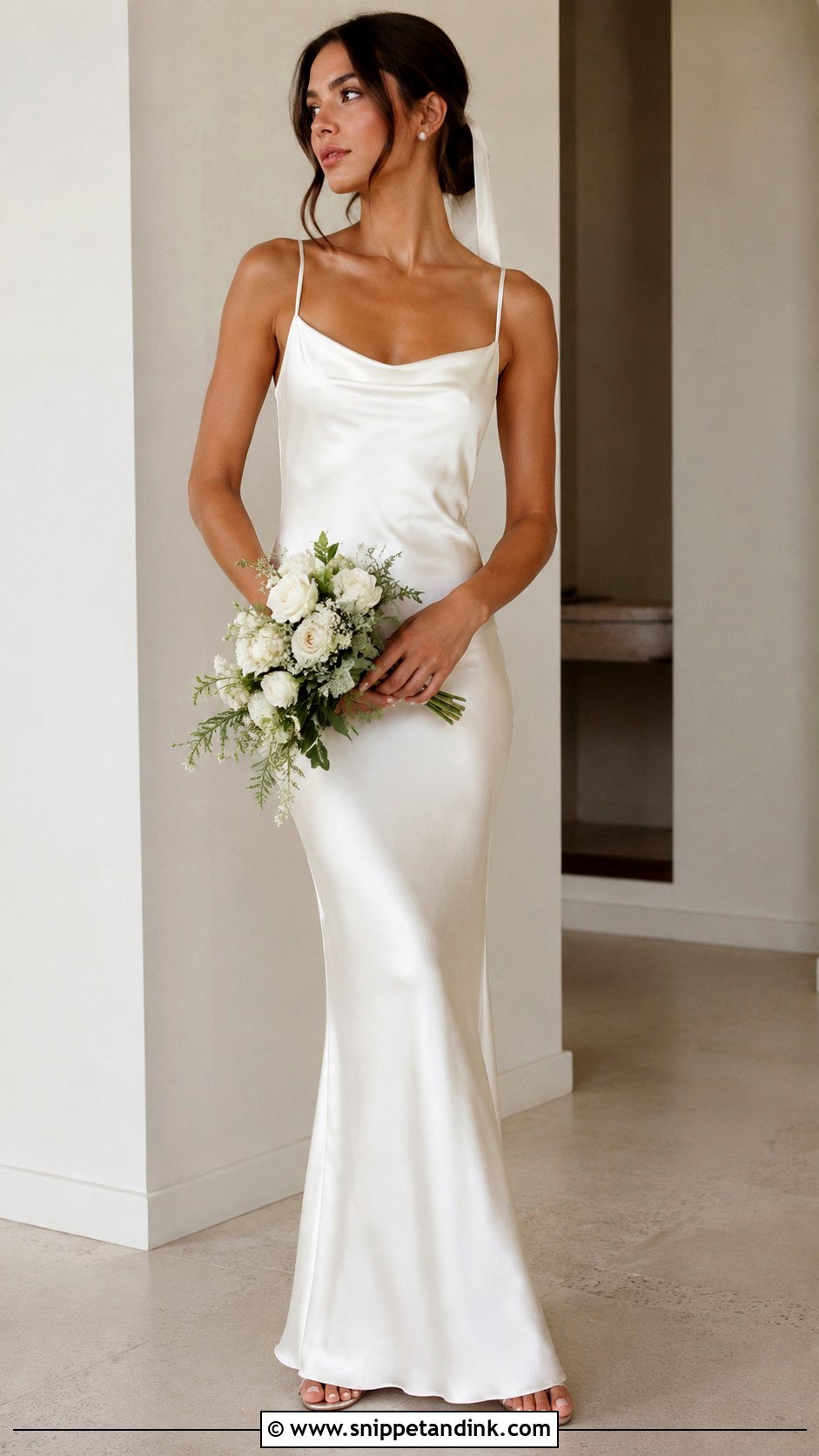 French Satin Slip Wedding Dress - Snippet and Ink - 30 French Wedding Dress Ideas