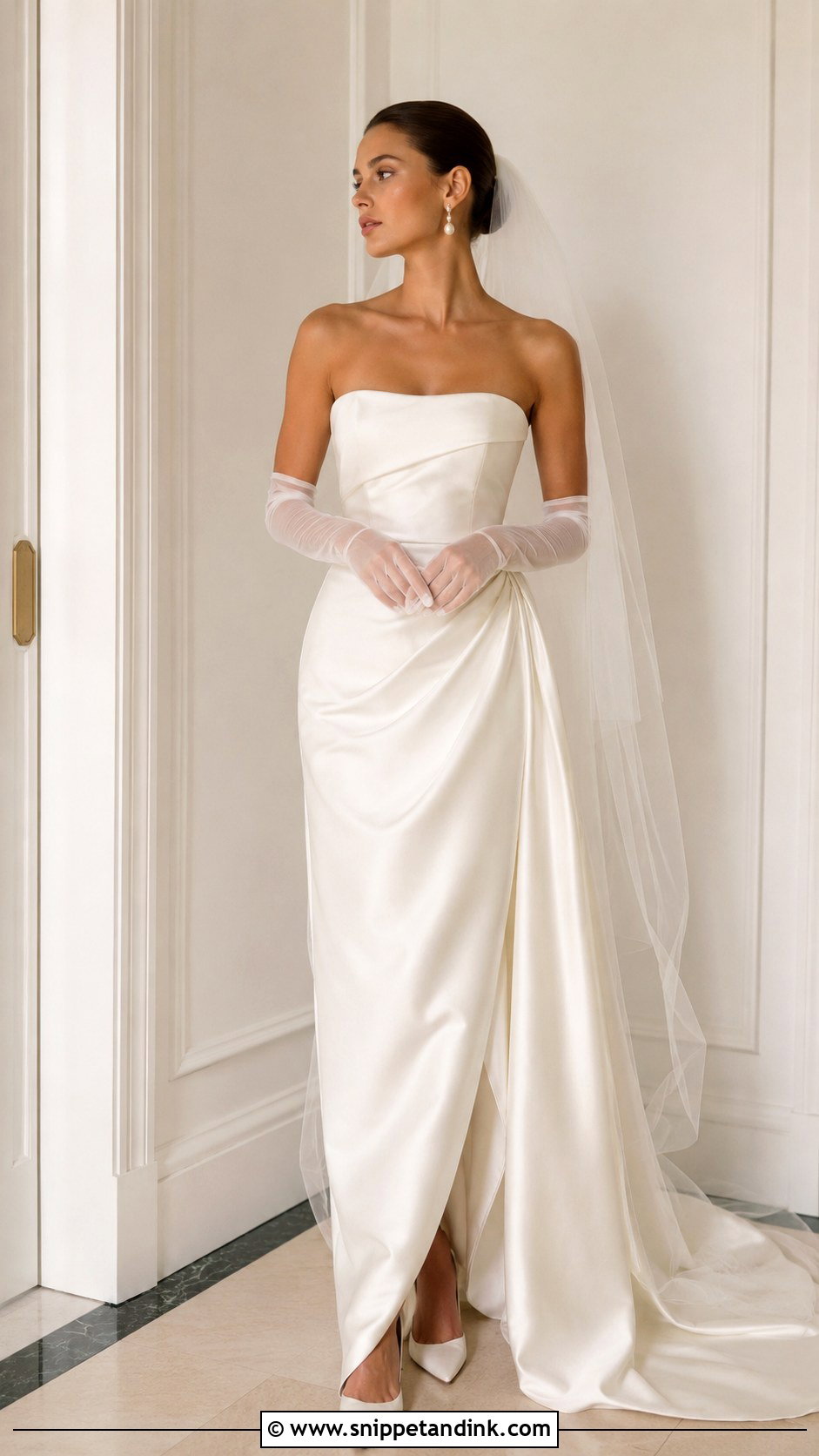 French Wedding Dress With Gloves - Snippet and Ink - 30 French Wedding Dress Ideas