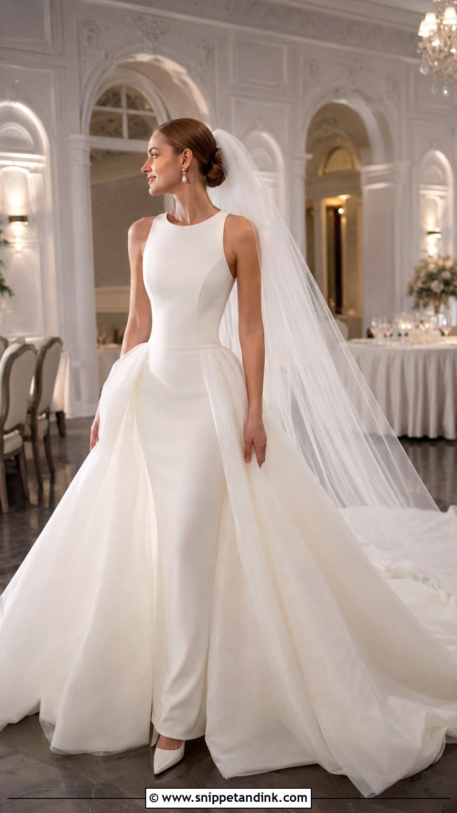 French Wedding Dress With Removable Overskirt - Snippet and Ink - 20 French Style Wedding Dress Ideas