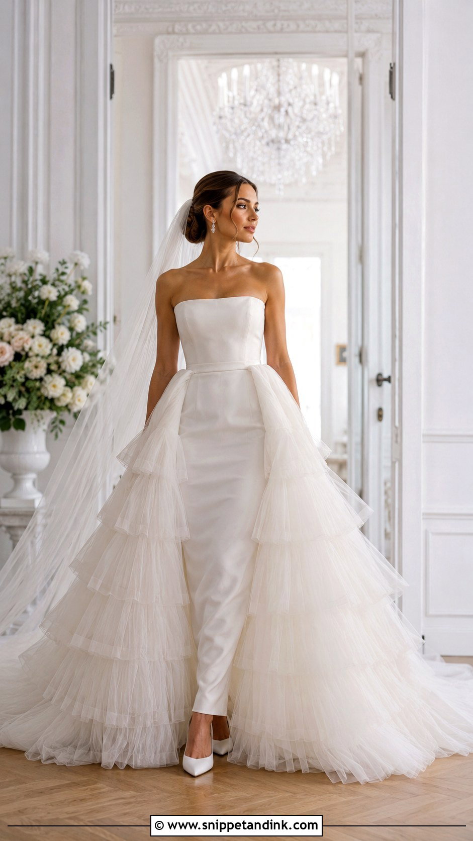 Frilly Detachable Overskirt Wedding Dress - Snippet and Ink - 20 Frilly Wedding Dresses
