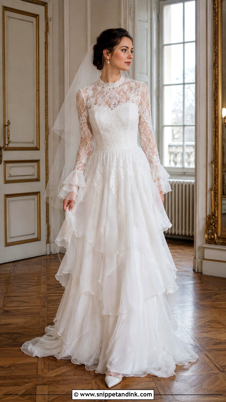 Frilly Long Sleeve Wedding Dress - Snippet and Ink - 20 Frilly Wedding Dresses
