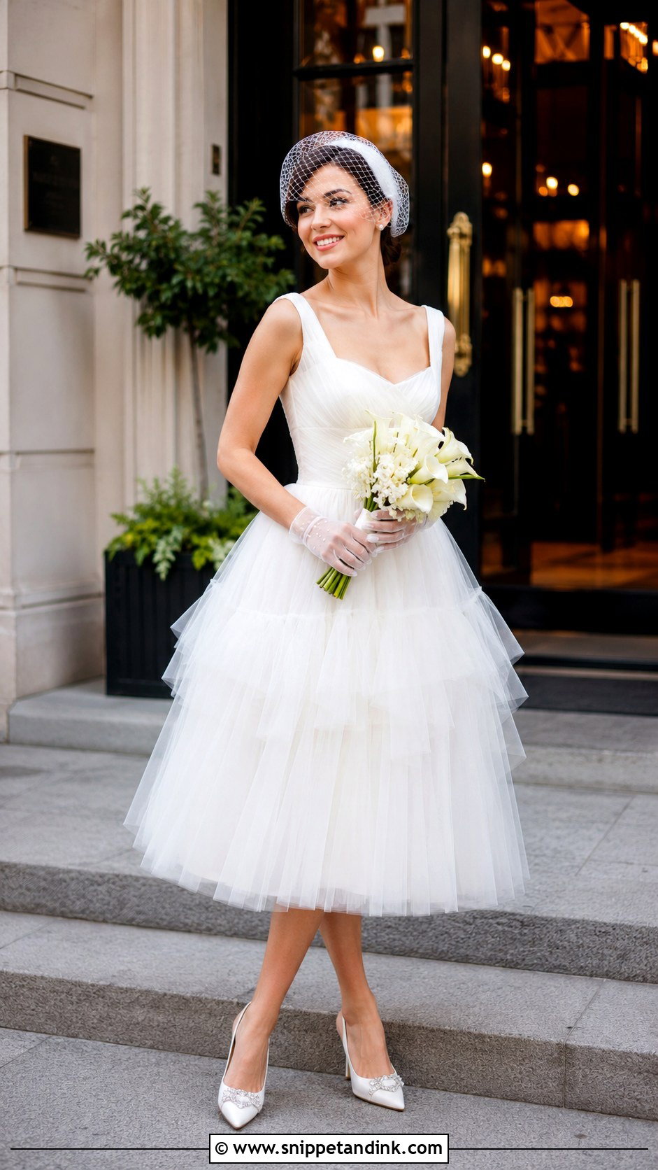 Frilly Tea Length Wedding Dress - Snippet and Ink - 20 Frilly Wedding Dresses