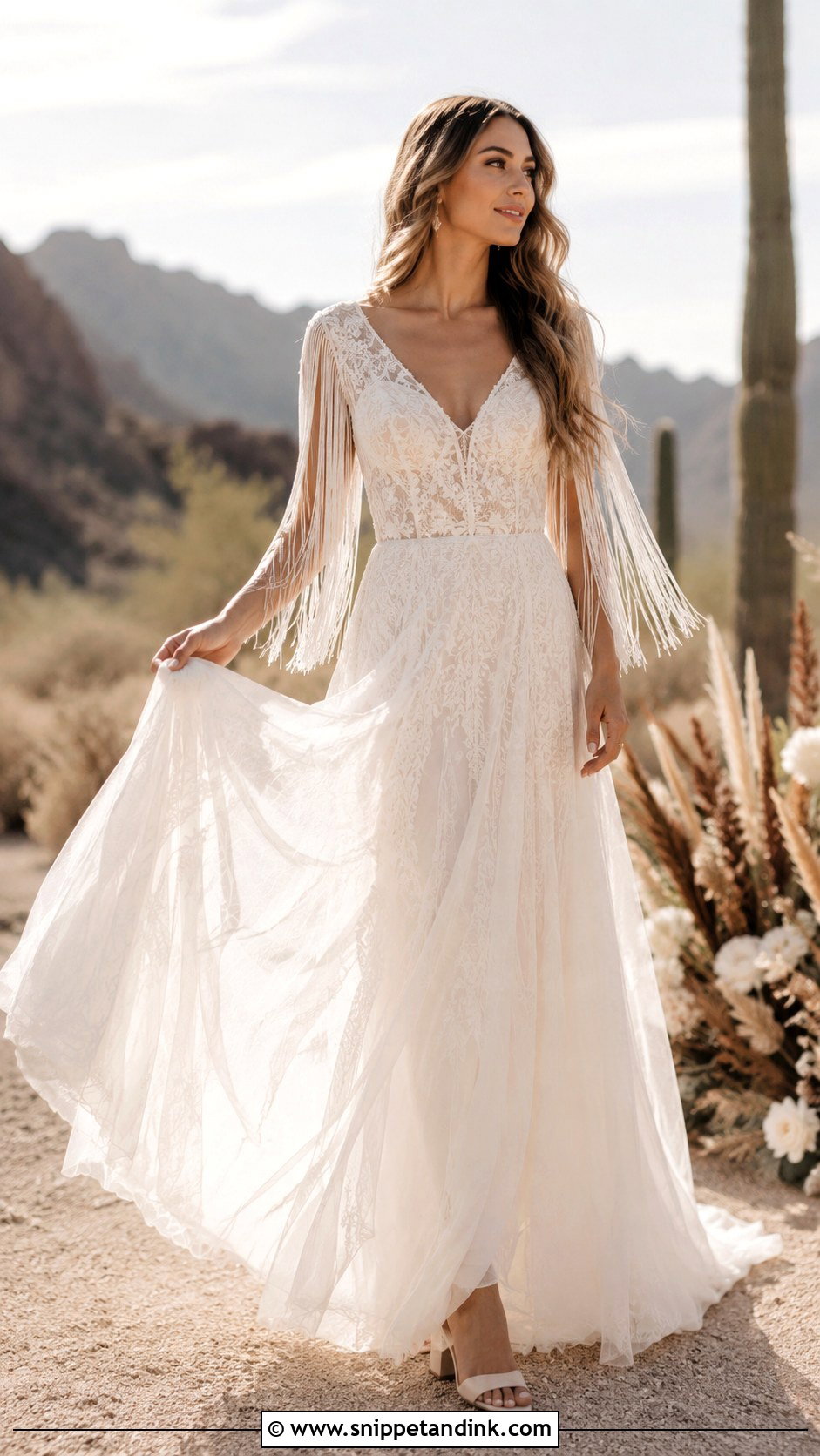 Fringe Boho Wedding Dress - Snippet and Ink - 30 Boho Wedding Dress Ideas