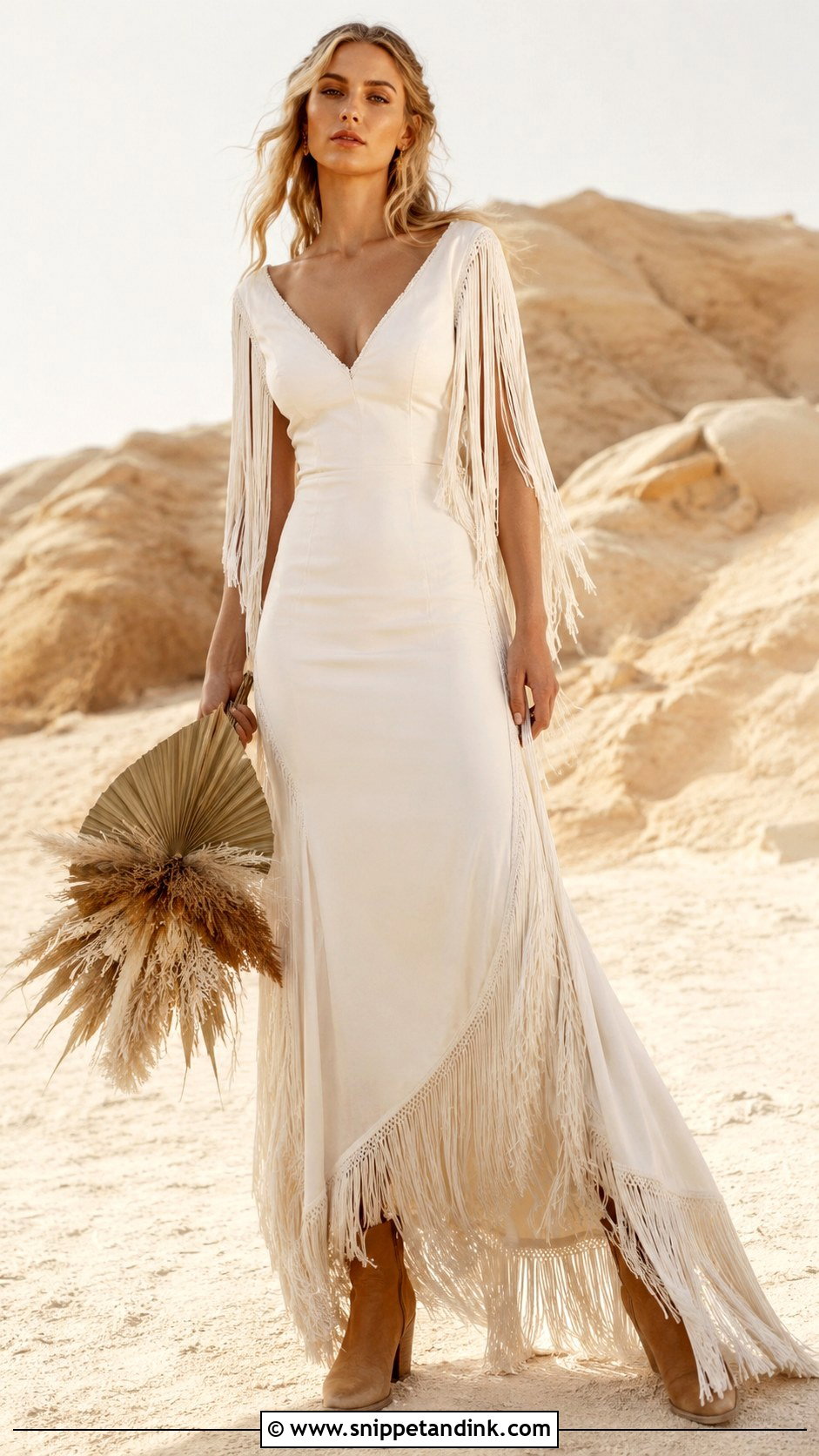 Fringe Hippie Wedding Dress - Snippet and Ink - 30 Hippie Wedding Dress Ideas