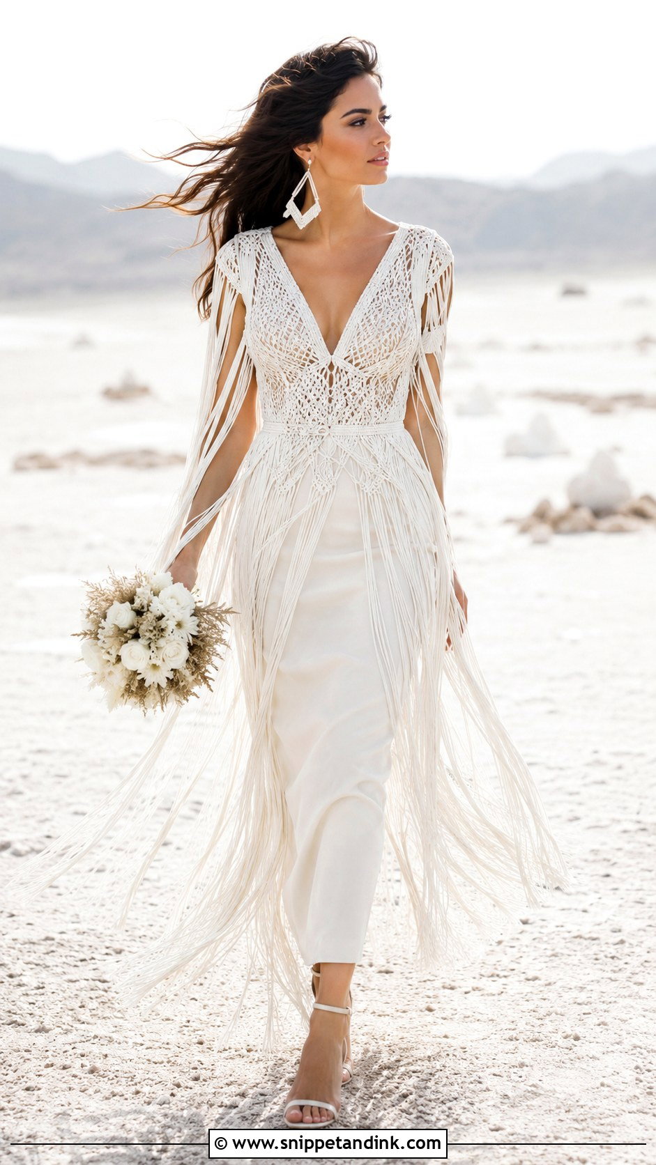 Fringe Macrame Wedding Dress - Snippet and Ink - 20 Macrame Wedding Dress Ideas