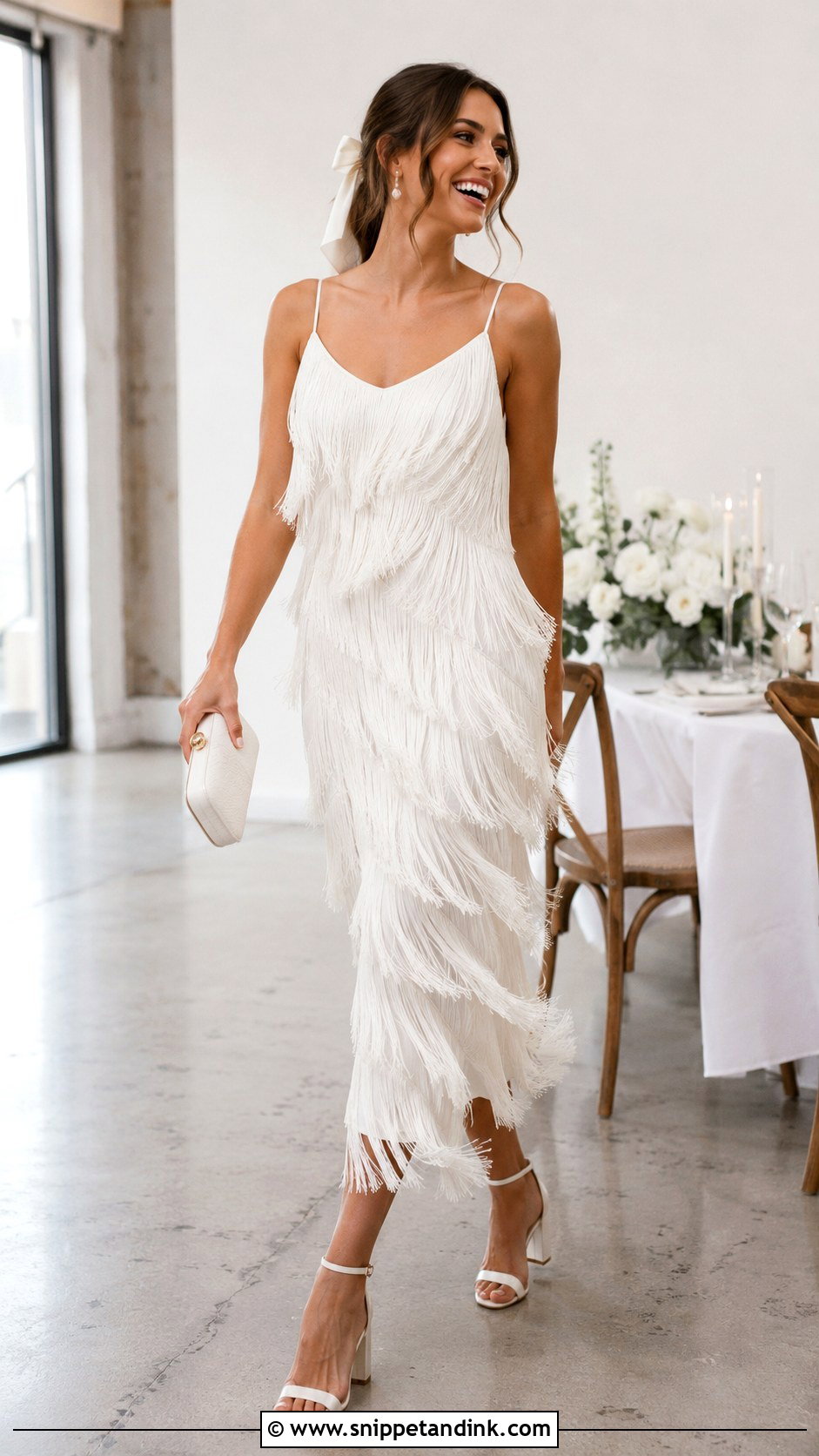 Fringe Wedding Dress With Block Heels - Snippet and Ink - 20 Unusual Wedding Dress Ideas