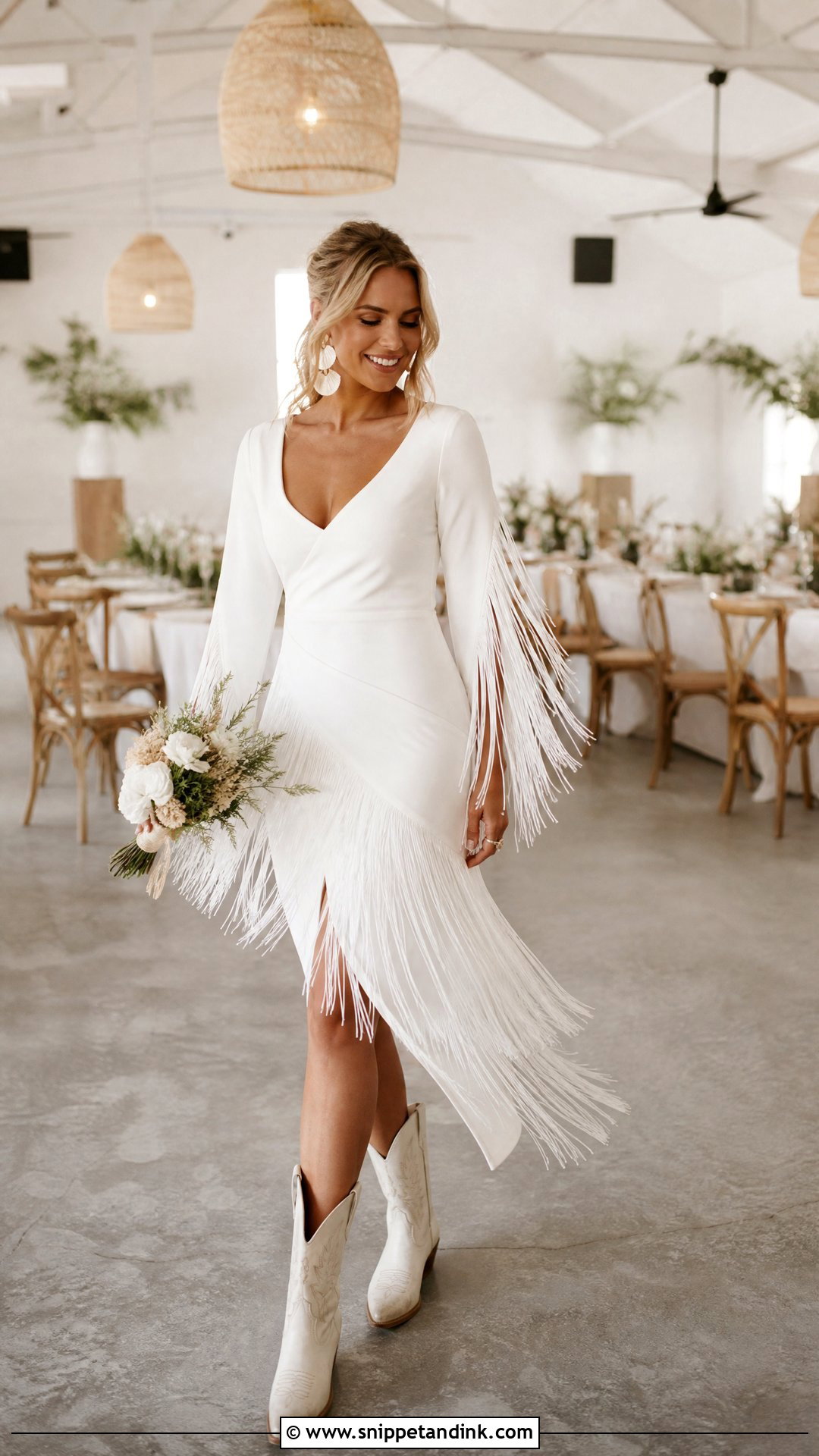 Fringe Wedding Dress With Cowgirl Boots - Snippet and Ink - 25 Wedding Cowgirl Boots Ideas