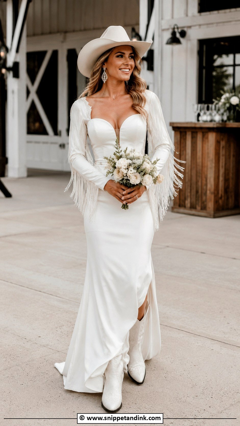 Fringe Western Wedding Dress Outfit - Snippet and Ink - 35 Western Wedding Dresses