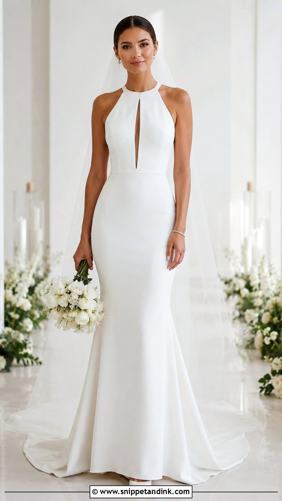Front Keyhole Fit and Flare Wedding Dress - Snippet and Ink - 20 Keyhole Wedding Dress Ideas