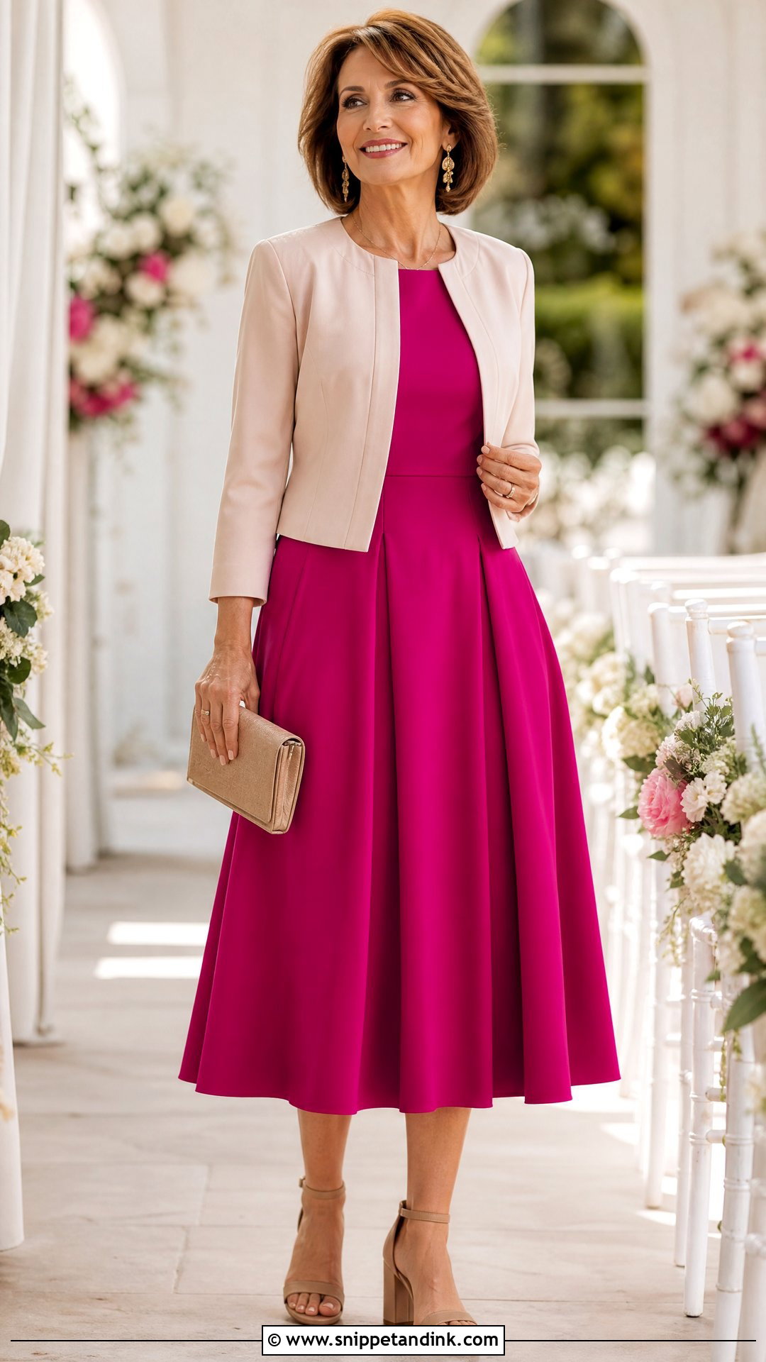 Fuchsia A Line Dress Wedding Outfit - Snippet and Ink - 25 Fuchsia Dress Outfit Wedding Ideas