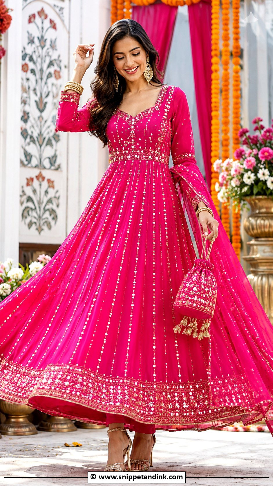 Fuchsia Anarkali Wedding Suit - Snippet and Ink - 25 Heavy Anarkali Wedding Suits