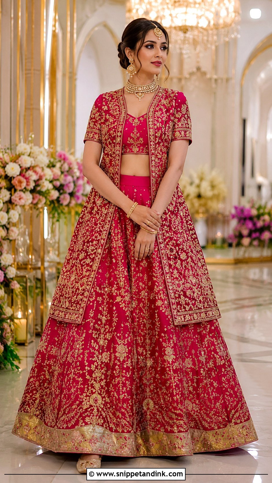 Fuchsia Jacket Mehandi Bridal Lehenga - Snippet and Ink - 20 Mehandi Bridal Dress Ideas