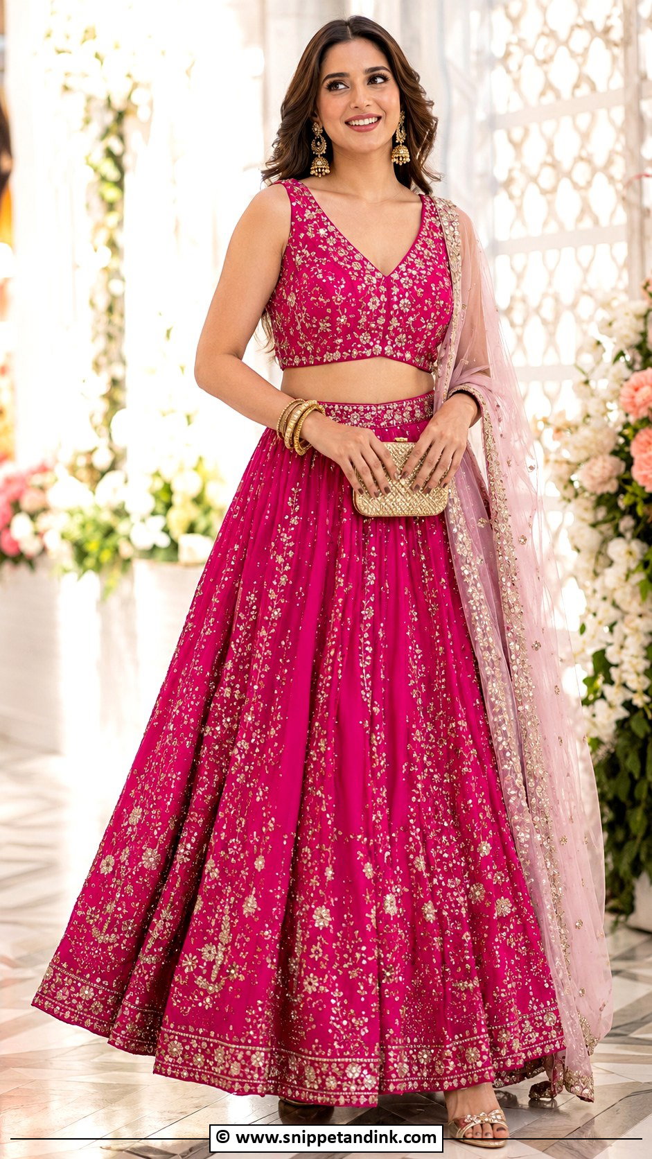 Fuchsia Lehenga Choli For Barat - Snippet and Ink - 25 Barat Dresses for Bride Sister