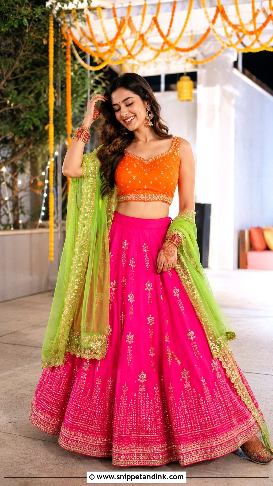 Fuchsia Lehenga For Mehndi Function - Snippet and Ink - 25 Dress for Mehndi Function Ideas