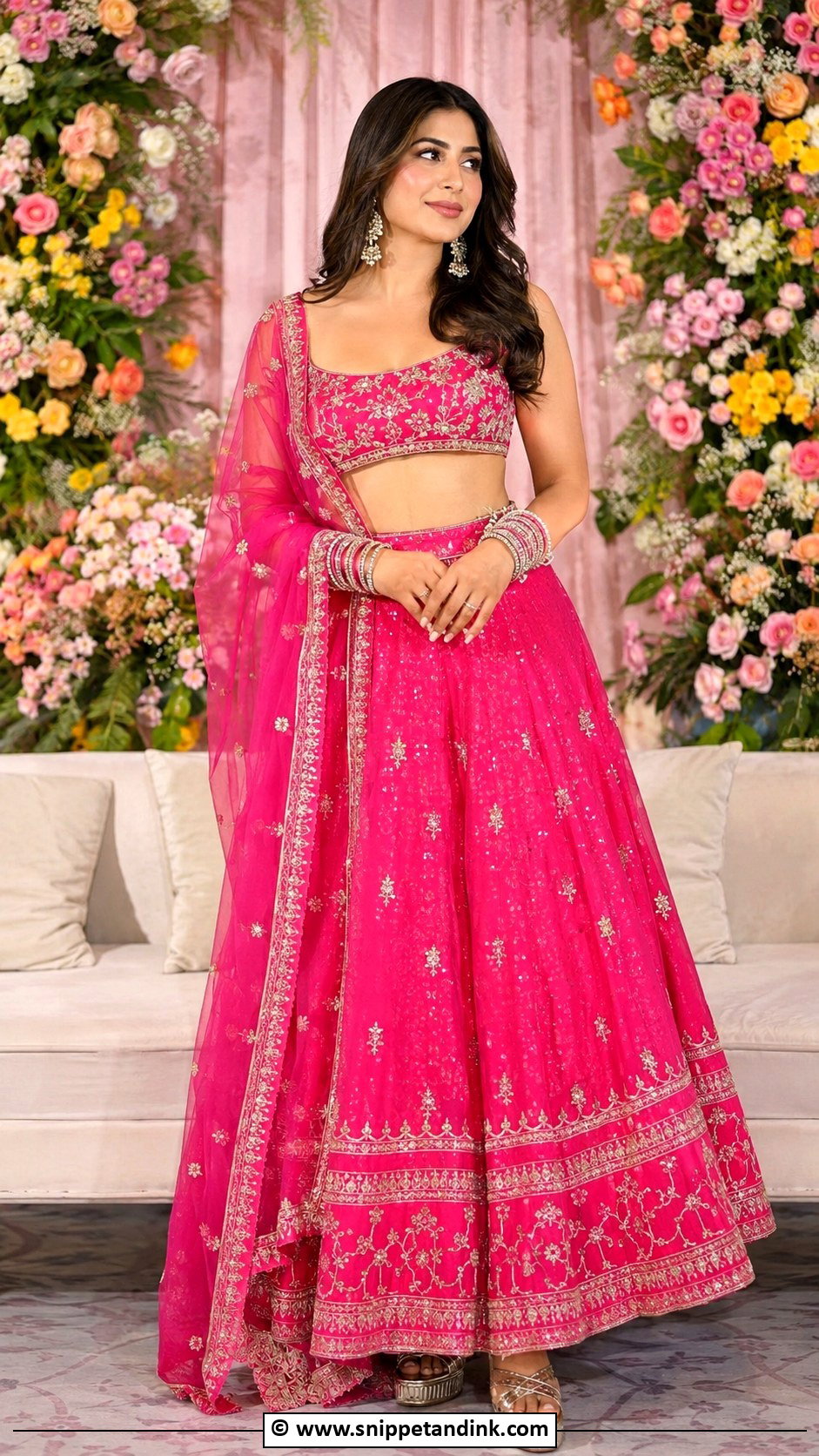 Fuchsia Lehenga Henna Night Outfit - Snippet and Ink - 30 Henna Night Dress Ideas