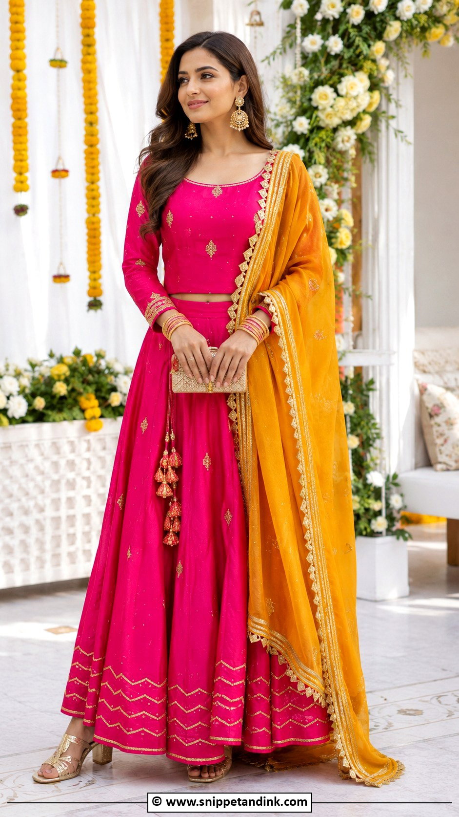 Fuchsia Mehndi Lehenga Dress - Snippet and Ink - 30 Pakistani Mehndi Dresses