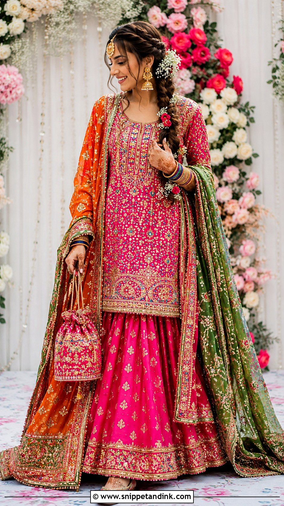 Fuchsia Pink Lehenga Haris Shakeel Bridal Dress - Snippet and Ink - 20 Haris Shakeel Bridal Dresses