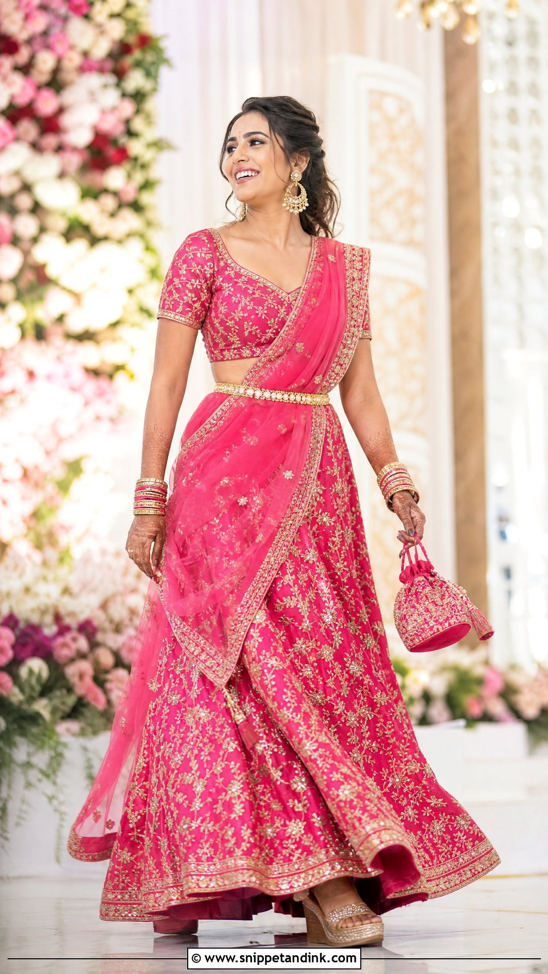 Fuchsia Pink Lehenga for Sangeet Bride - Snippet and Ink - 20 Outfit for Sangeet Function for Bride Ideas