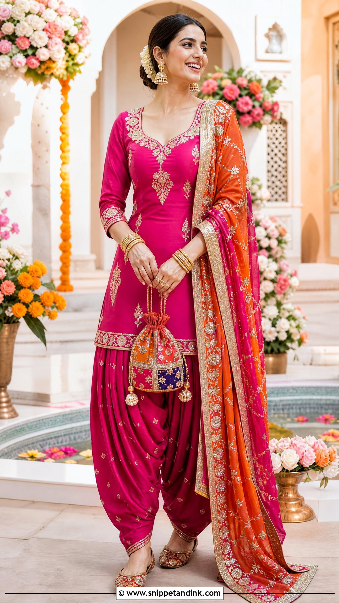 Fuchsia Sabyasachi Gota Patti Suit - Snippet and Ink - 20 Sabyasachi Salwar Suits