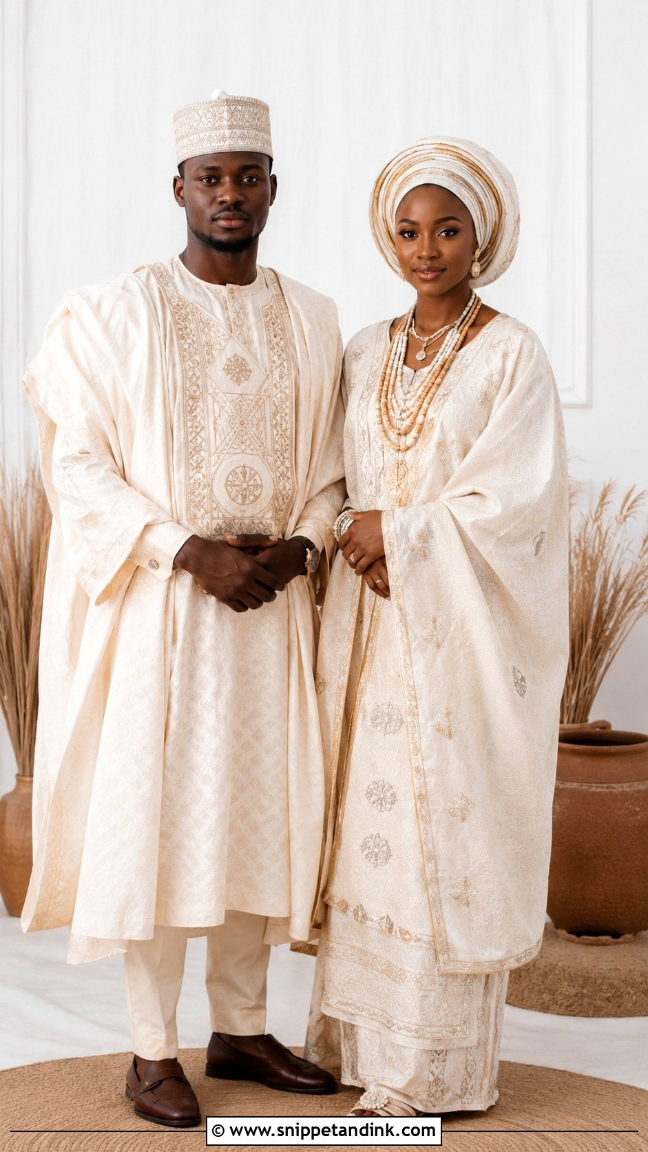 Fulani Traditional Marriage Attire With Head Wrap - Snippet and Ink - 25 Traditional Marriage Attires in Nigeria Ideas