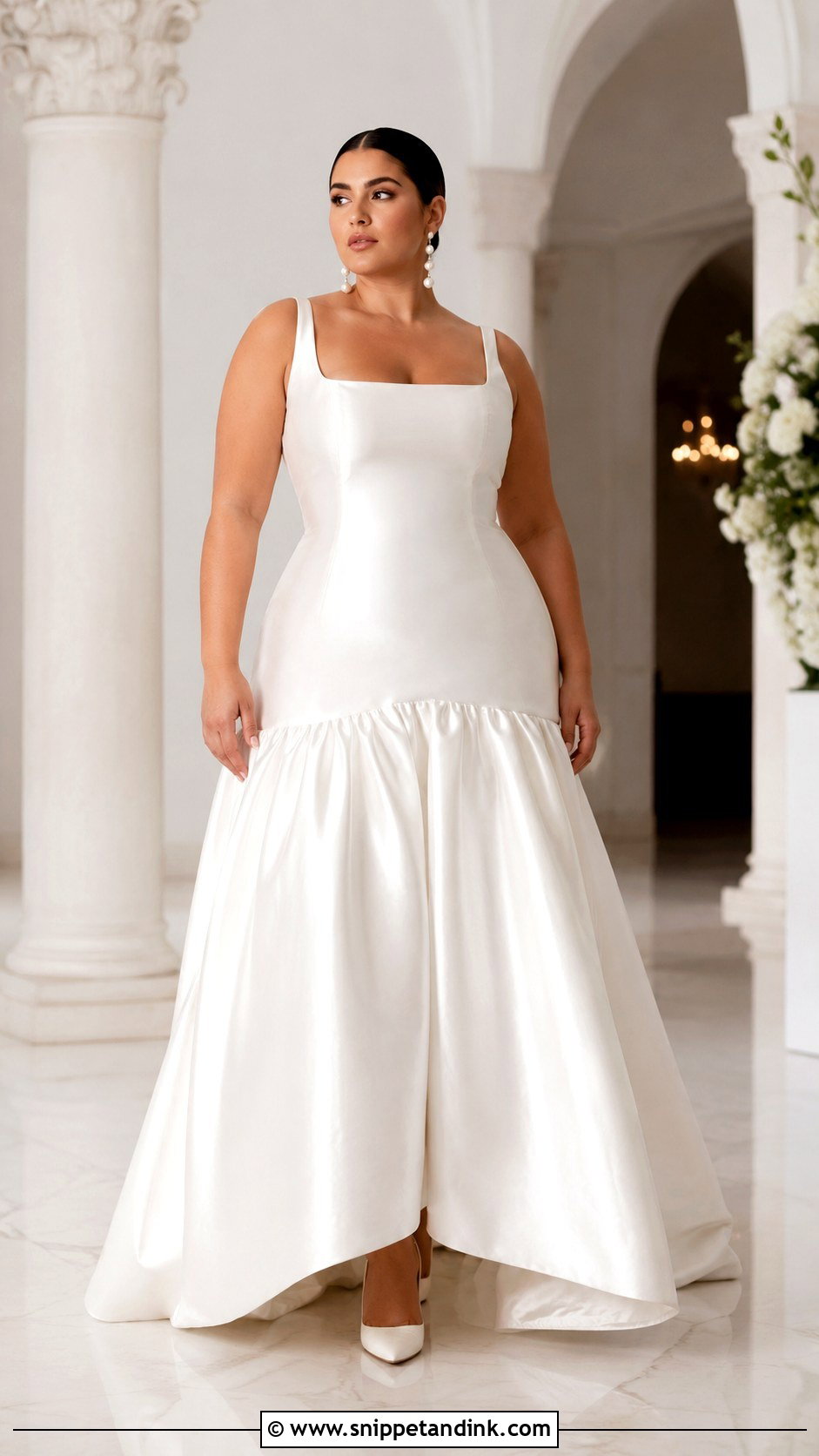Full Figure Drop Waist Wedding Dress - Snippet and Ink - 25 Full Figure Wedding Dress Ideas