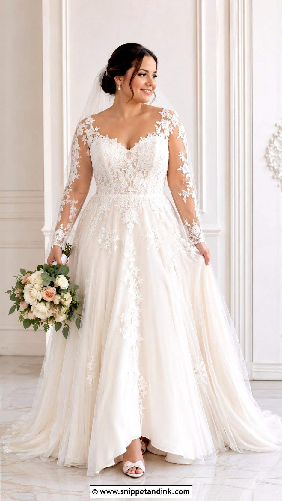 Full Figure Long Sleeve Wedding Dress - Snippet and Ink - 25 Full Figure Wedding Dress Ideas