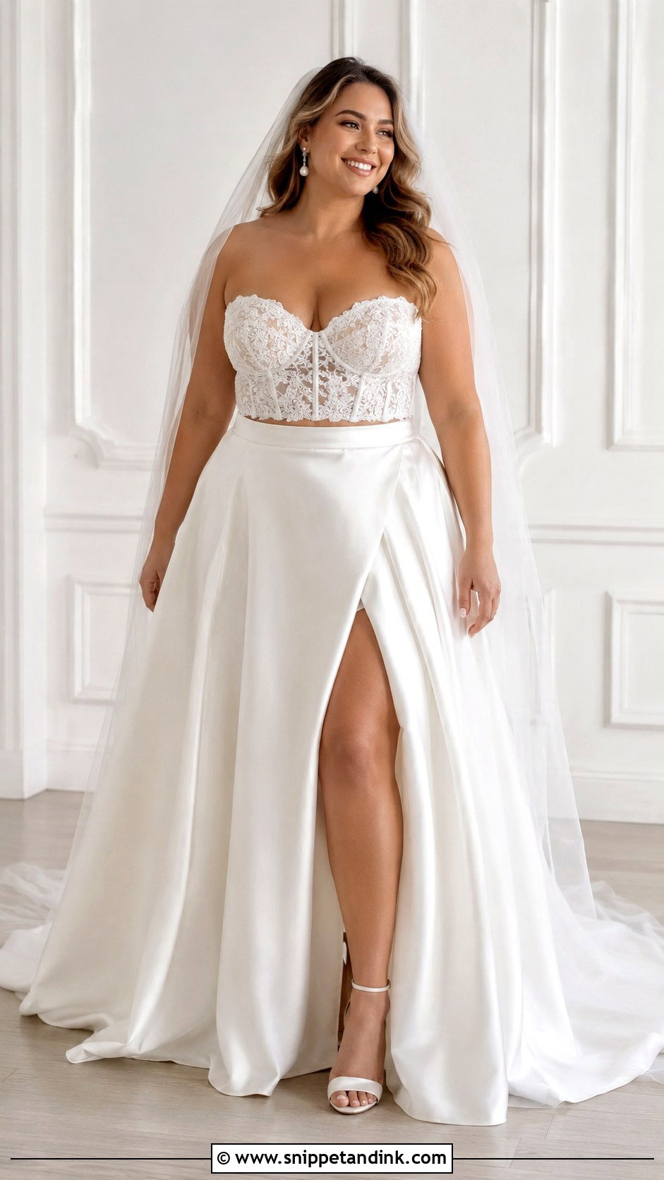 Full Figure Two Piece Wedding Dress - Snippet and Ink - 25 Full Figure Wedding Dress Ideas