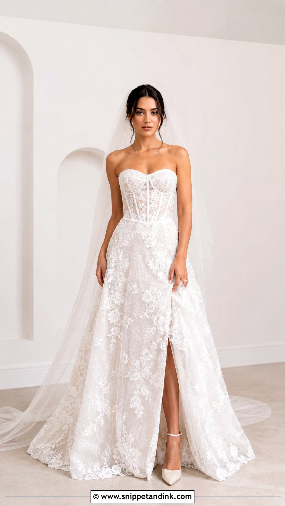 Full Lace Corset Wedding Dress - Snippet and Ink - 25 Full Lace Wedding Dresses