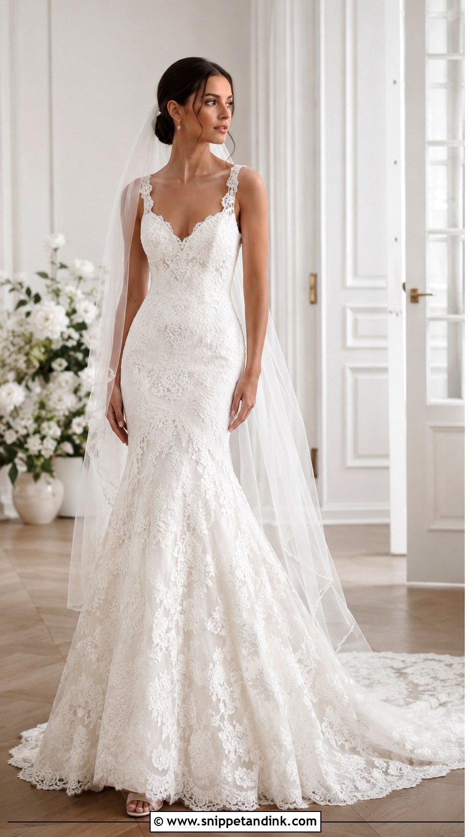 Full Lace Fit And Flare Wedding Dress - Snippet and Ink - 25 Full Lace Wedding Dresses
